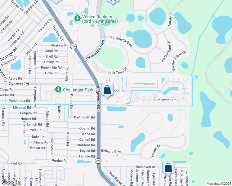 map of restaurants, bars, coffee shops, grocery stores, and more near 65 Sandstone Circle in Venice