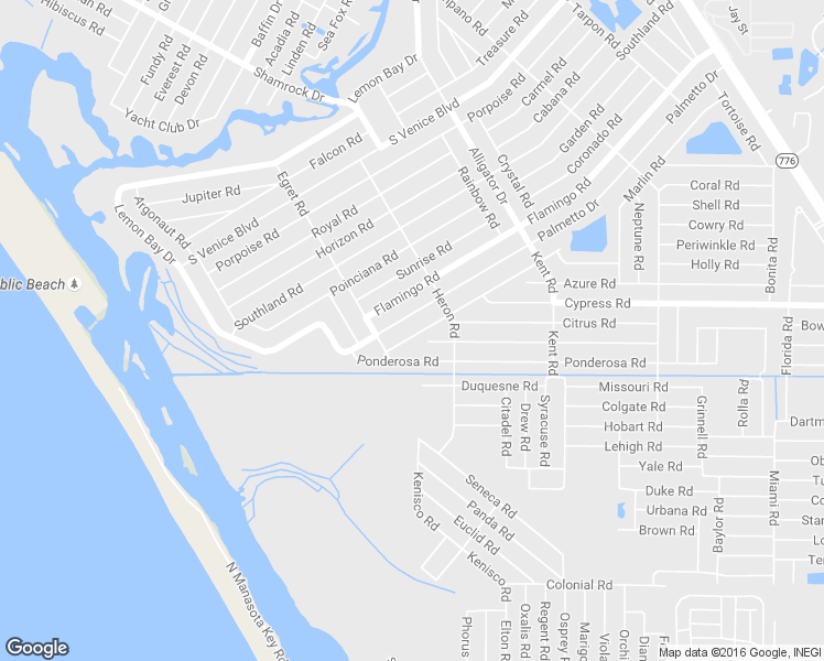 map of restaurants, bars, coffee shops, grocery stores, and more near 1141 Palmetto Drive in Venice