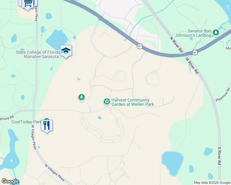 map of restaurants, bars, coffee shops, grocery stores, and more near 8738 U.S. 41 in North Port