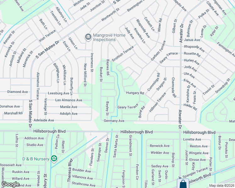 map of restaurants, bars, coffee shops, grocery stores, and more near 4674 Baynes Road in North Port