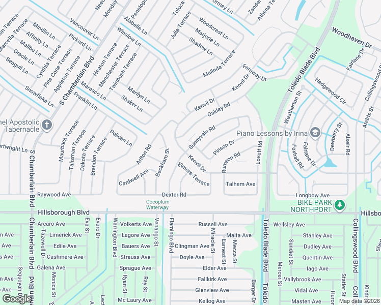 map of restaurants, bars, coffee shops, grocery stores, and more near 5010 Kenvil Drive in North Port
