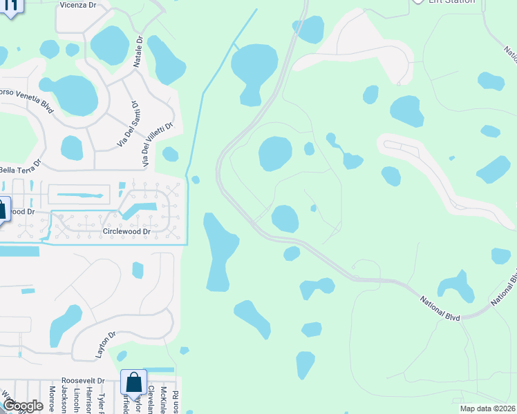 map of restaurants, bars, coffee shops, grocery stores, and more near 10185 Colubrina Drive in Venice