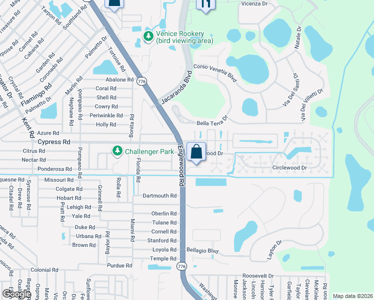 map of restaurants, bars, coffee shops, grocery stores, and more near 16 Bowdoin Road in Venice