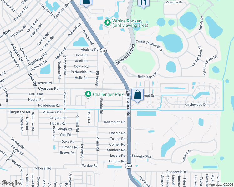 map of restaurants, bars, coffee shops, grocery stores, and more near 96 Bowdoin Road in Venice