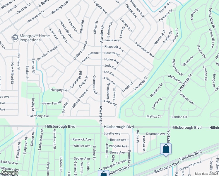 map of restaurants, bars, coffee shops, grocery stores, and more near 5279 Fries Avenue in North Port