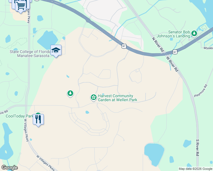 map of restaurants, bars, coffee shops, grocery stores, and more near 8738 U.S. 41 in North Port