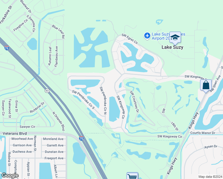 map of restaurants, bars, coffee shops, grocery stores, and more near 12712 Southwest Kingsway Circle in Lake Suzy