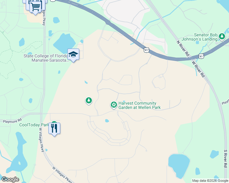 map of restaurants, bars, coffee shops, grocery stores, and more near 8700 U.S. 41 in North Port