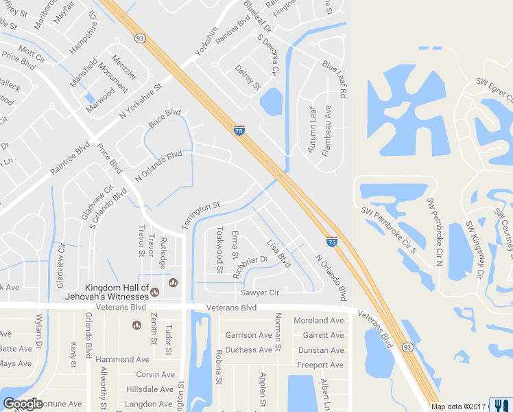 map of restaurants, bars, coffee shops, grocery stores, and more near 8026 Sawyer Circle in North Port