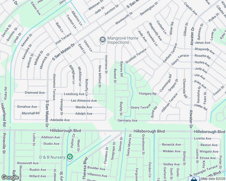 map of restaurants, bars, coffee shops, grocery stores, and more near 5028 Inverness Street in North Port