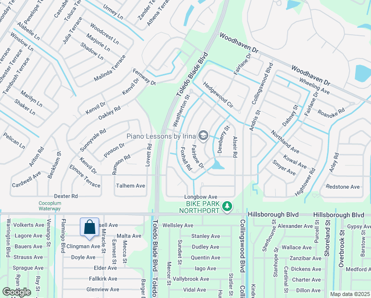 map of restaurants, bars, coffee shops, grocery stores, and more near 5078 Foxhall Road in North Port
