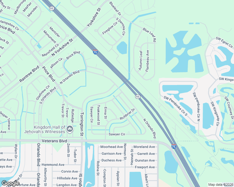 map of restaurants, bars, coffee shops, grocery stores, and more near 8026 Sawyer Circle in North Port