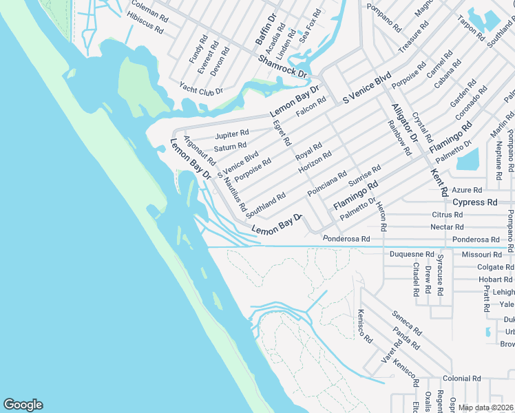 map of restaurants, bars, coffee shops, grocery stores, and more near 1531 Southland Road in Venice