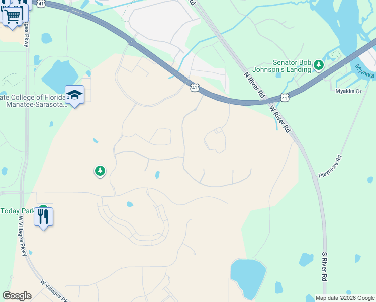 map of restaurants, bars, coffee shops, grocery stores, and more near 8828 U.S. 41 in North Port