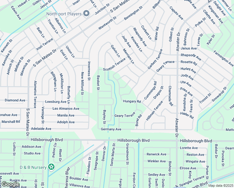 map of restaurants, bars, coffee shops, grocery stores, and more near 4674 Baynes Road in North Port