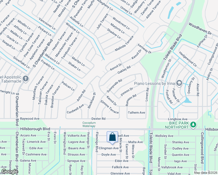map of restaurants, bars, coffee shops, grocery stores, and more near 5010 Kenvil Drive in North Port