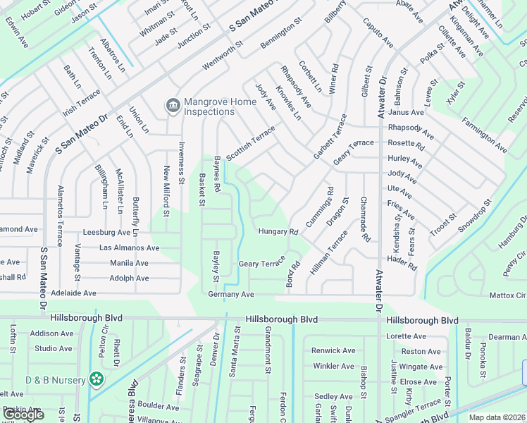 map of restaurants, bars, coffee shops, grocery stores, and more near 4551 Garbett Terrace in North Port