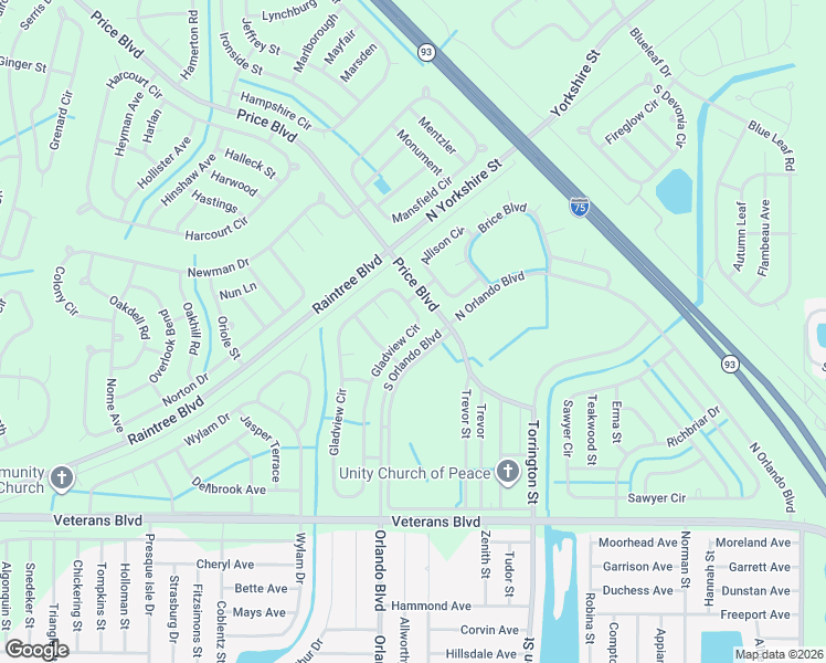 map of restaurants, bars, coffee shops, grocery stores, and more near Gladview Circle in North Port