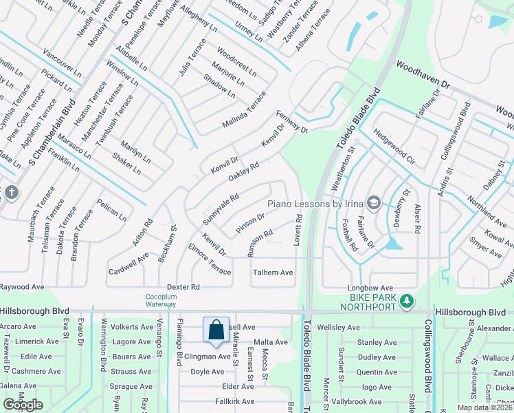 map of restaurants, bars, coffee shops, grocery stores, and more near 5193 Balmor Terrace in North Port