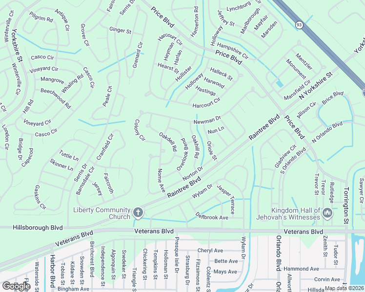 map of restaurants, bars, coffee shops, grocery stores, and more near Oakdell in North Port