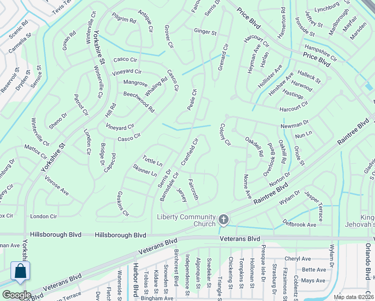 map of restaurants, bars, coffee shops, grocery stores, and more near Cranfield Circle in North Port
