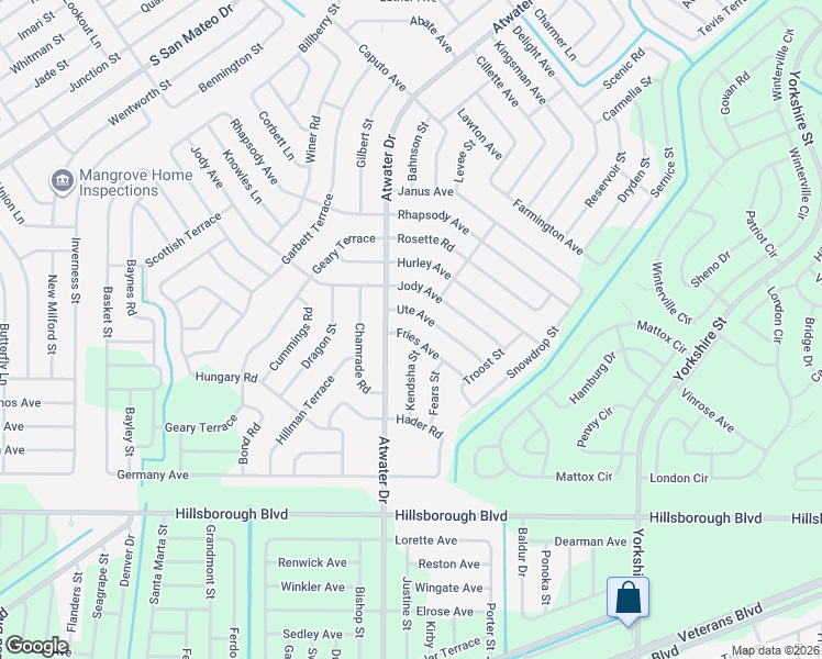 map of restaurants, bars, coffee shops, grocery stores, and more near 5182 Fries Avenue in North Port