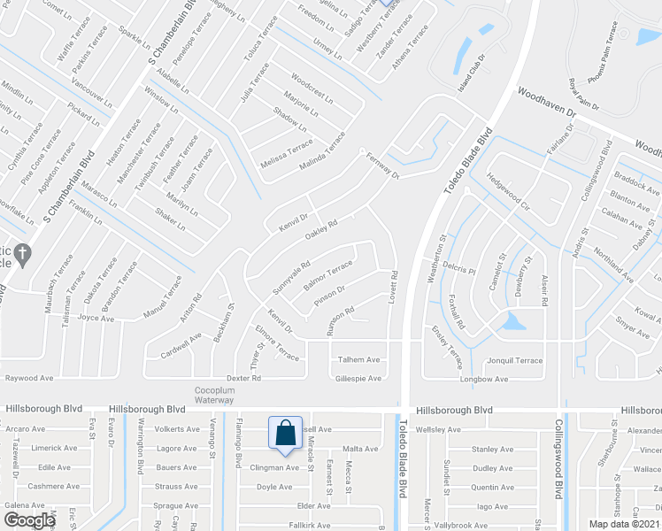 map of restaurants, bars, coffee shops, grocery stores, and more near 5193 Balmor Terrace in North Port
