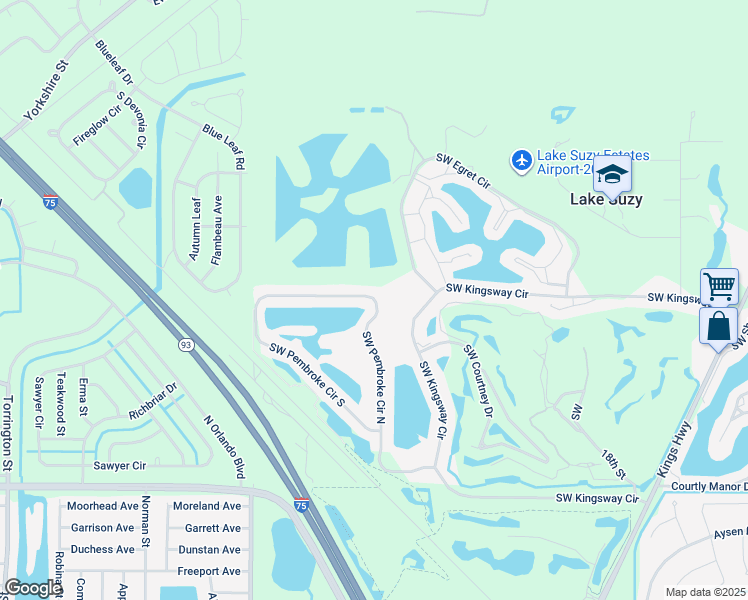 map of restaurants, bars, coffee shops, grocery stores, and more near 13134 Southwest Pembroke Circle North in Arcadia