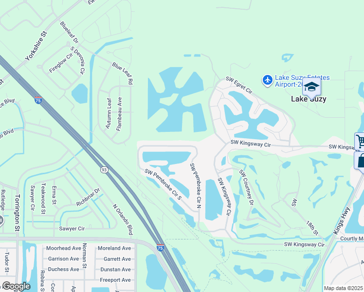 map of restaurants, bars, coffee shops, grocery stores, and more near Southwest Pembroke Circle North in Arcadia