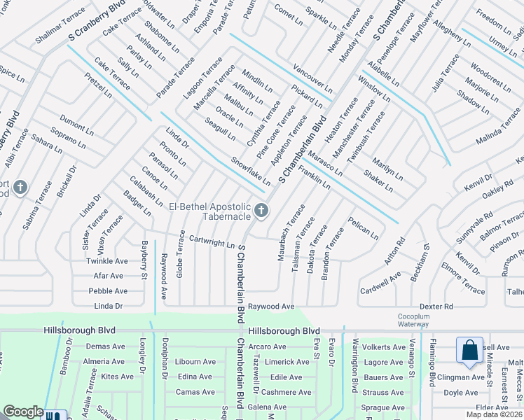 map of restaurants, bars, coffee shops, grocery stores, and more near 4814 South Chamberlain Boulevard in North Port