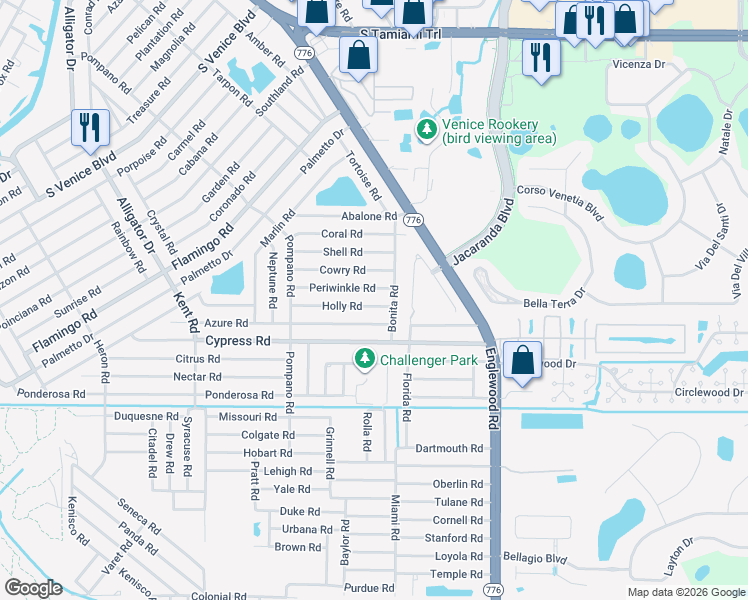 map of restaurants, bars, coffee shops, grocery stores, and more near 236 Holly Road in Venice