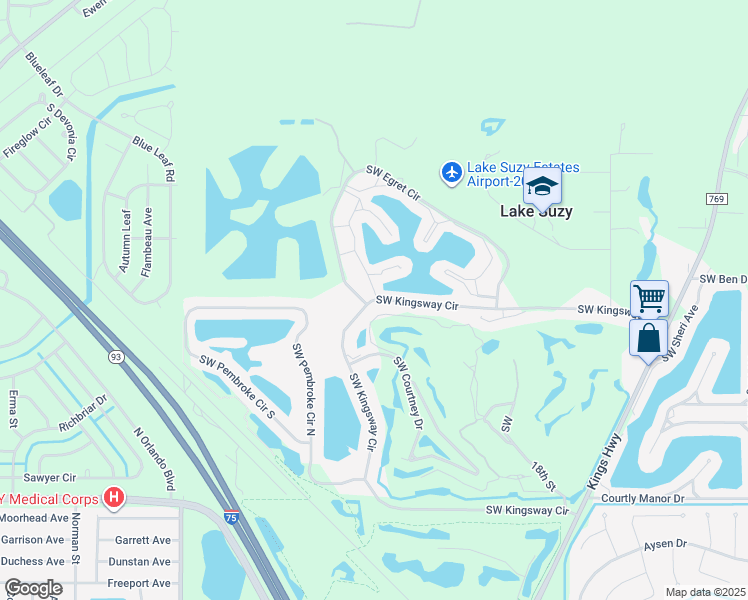 map of restaurants, bars, coffee shops, grocery stores, and more near 12595 Southwest Kingsway Circle in Arcadia