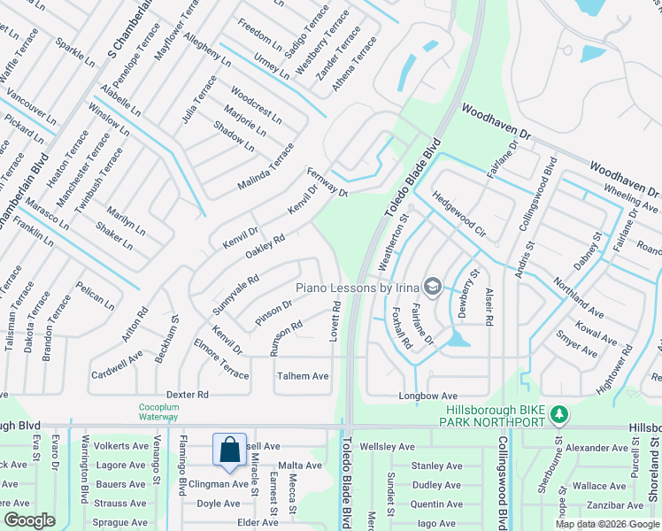 map of restaurants, bars, coffee shops, grocery stores, and more near 4926 Lovett Road in North Port