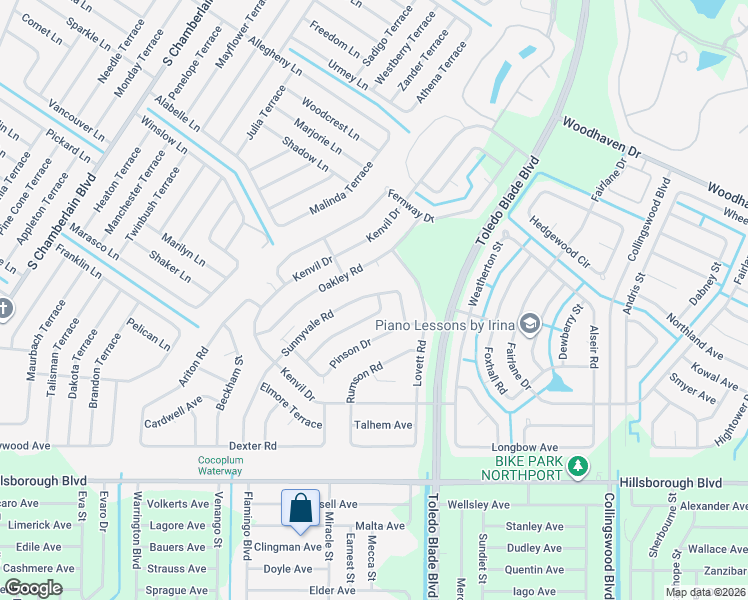 map of restaurants, bars, coffee shops, grocery stores, and more near 5193 Balmor Terrace in North Port