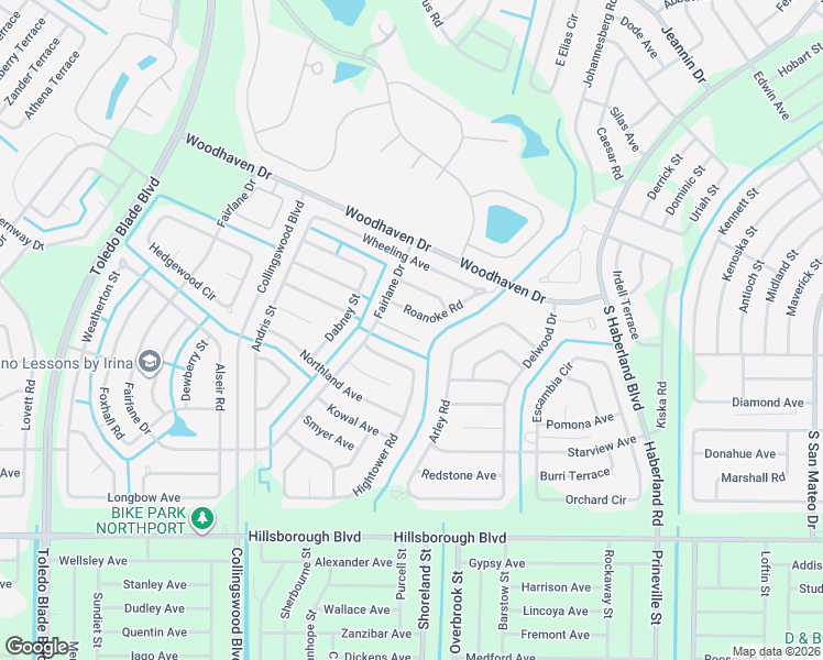 map of restaurants, bars, coffee shops, grocery stores, and more near 2042 Roanoke Road in North Port