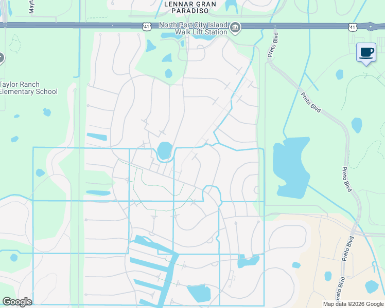 map of restaurants, bars, coffee shops, grocery stores, and more near 19250 Kirella Street in Venice