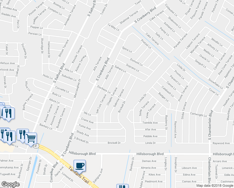 map of restaurants, bars, coffee shops, grocery stores, and more near 2670 Duchess Lane in North Port