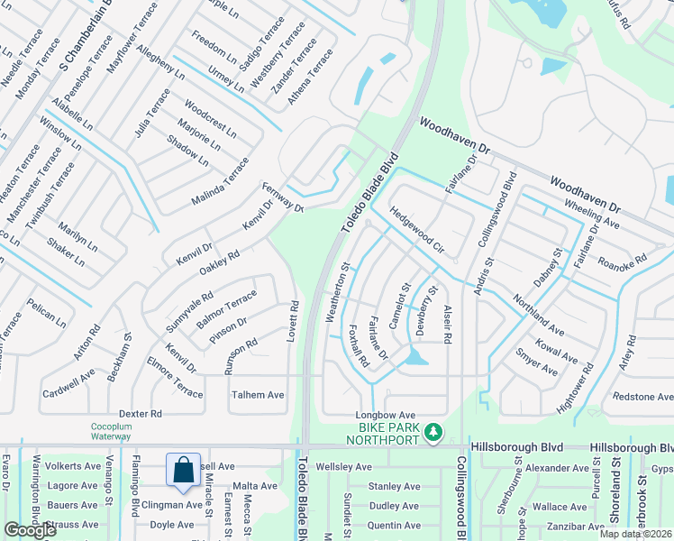 map of restaurants, bars, coffee shops, grocery stores, and more near 4961 Weatherton Street in North Port