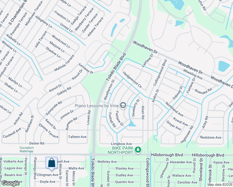 map of restaurants, bars, coffee shops, grocery stores, and more near 4903 Foxhall Road in North Port