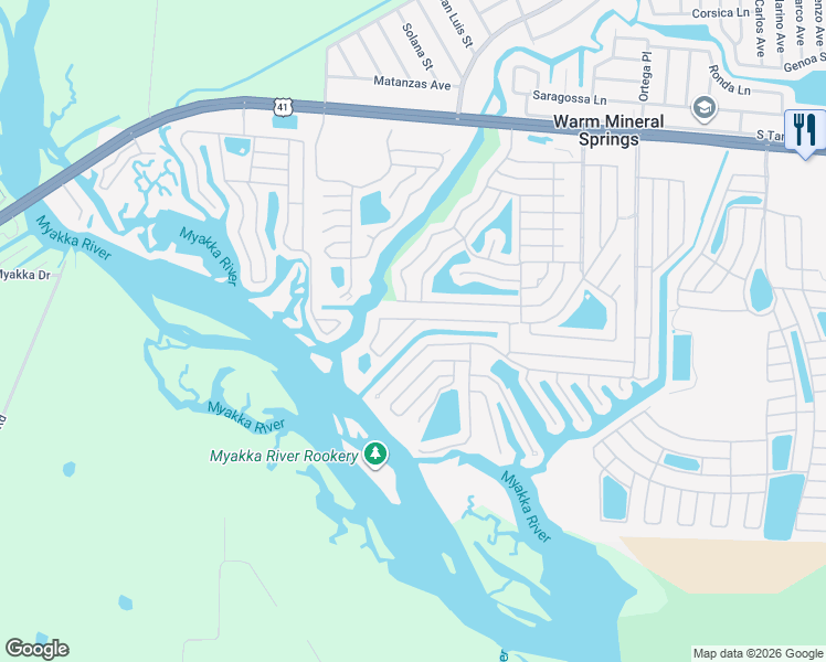 map of restaurants, bars, coffee shops, grocery stores, and more near 796 Fairmount Dr in North Port