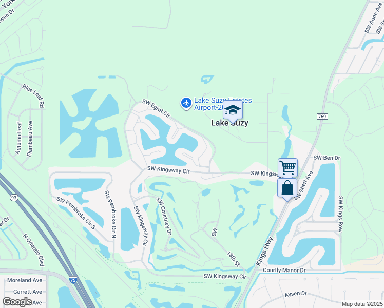 map of restaurants, bars, coffee shops, grocery stores, and more near 11644 Southwest Egret Circle in Lake Suzy