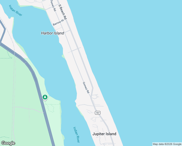 map of restaurants, bars, coffee shops, grocery stores, and more near 182 South Beach Road in Hobe Sound