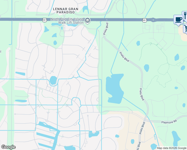 map of restaurants, bars, coffee shops, grocery stores, and more near 13173 Ipolita Street in Venice