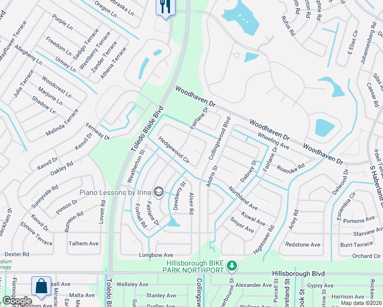 map of restaurants, bars, coffee shops, grocery stores, and more near 1445 Mims Court in North Port