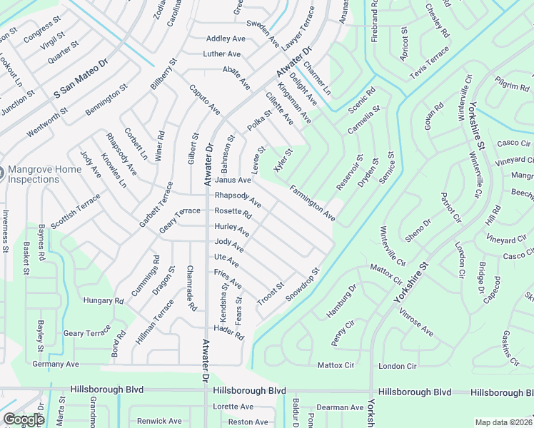 map of restaurants, bars, coffee shops, grocery stores, and more near 5412 Rhapsody Avenue in North Port