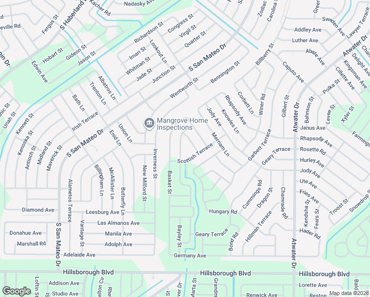 map of restaurants, bars, coffee shops, grocery stores, and more near 4274 Golfair Lane in North Port