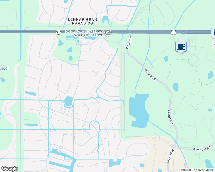 map of restaurants, bars, coffee shops, grocery stores, and more near 13233 Huerta Street in Venice