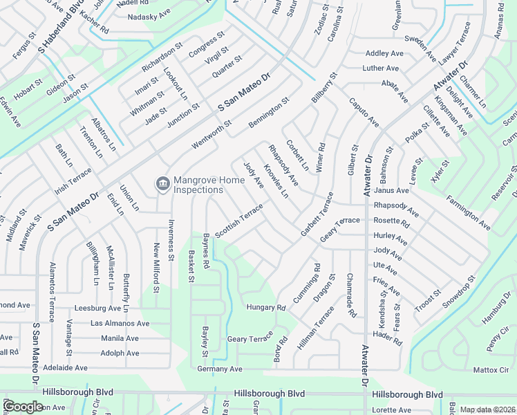 map of restaurants, bars, coffee shops, grocery stores, and more near 4300 Merriam Lane in North Port