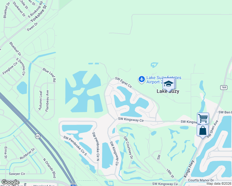 map of restaurants, bars, coffee shops, grocery stores, and more near 6 Southwest Egret Circle in Arcadia