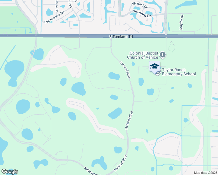 map of restaurants, bars, coffee shops, grocery stores, and more near Copperleaf Drive in Venice